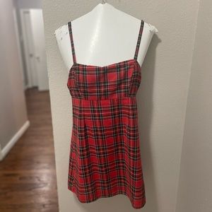 Urban outfitters red plaid dress, size 0.